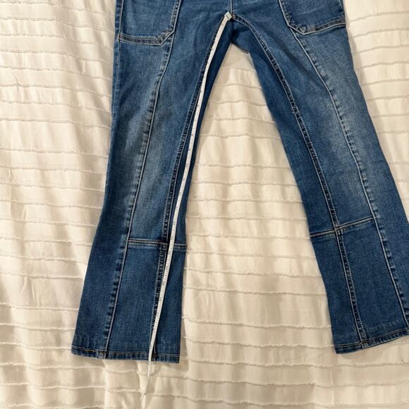 Anthropologie Pilcro High Rise Cropped Bootcut Jeans Women's 25 Patchwork - Picture 8 of 16
